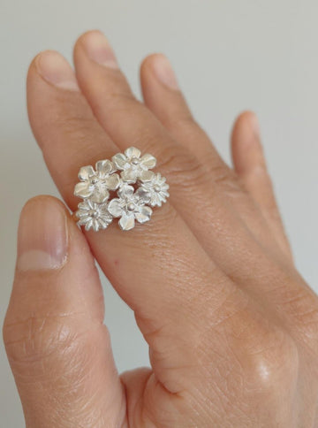 Winter in July Small Flower Bouquet Ring