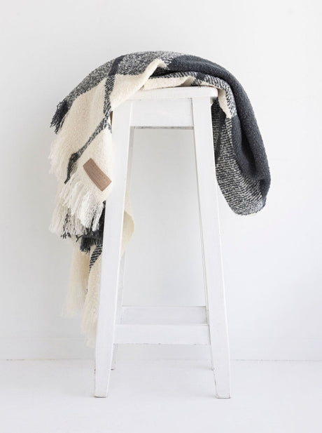 Masterweave Wool Twill Block Check Throw
