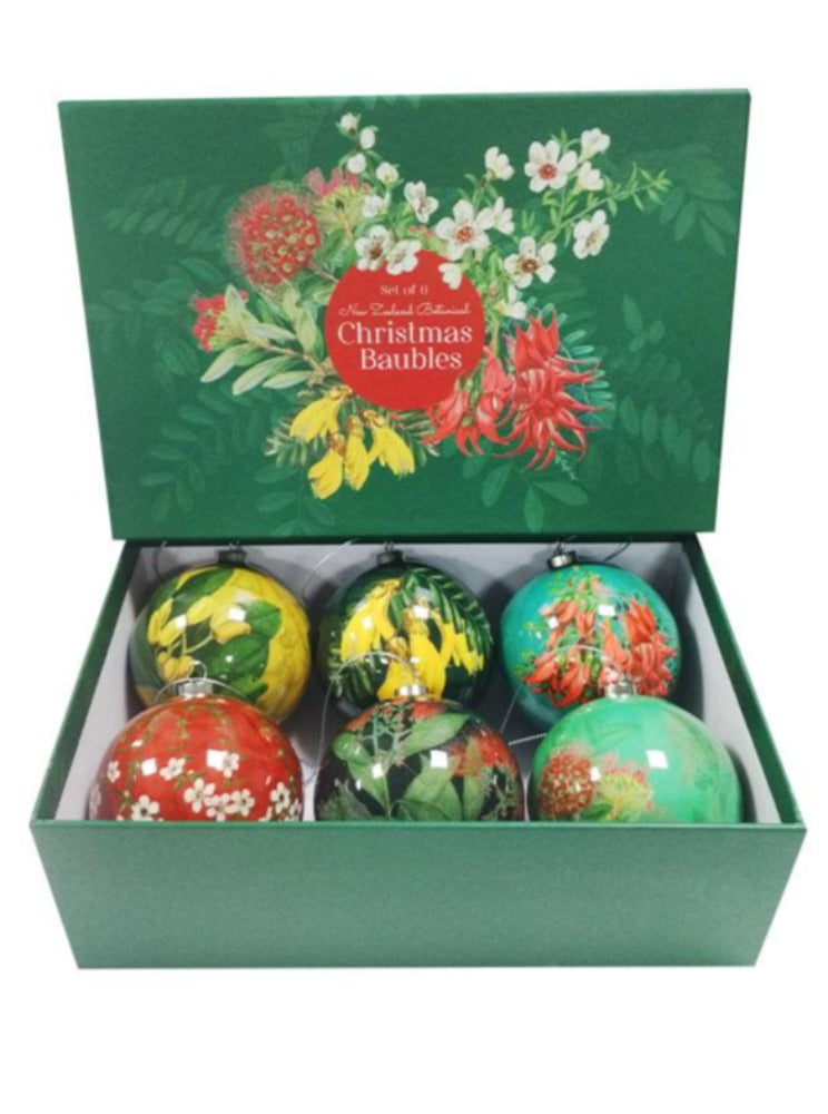 NZ Flora Christmas Baubles Set of 6