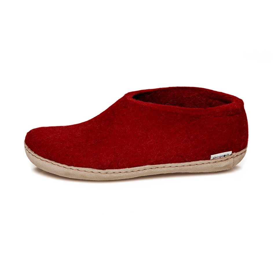 Glerups Leather Sole Shoe in Red