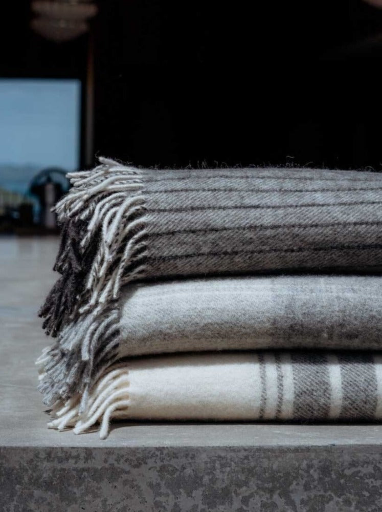 Weave Clyde Wool Throw Charcoal