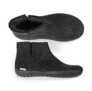 Glerups Felted Wool Boot with Rubber Sole - Charcoal