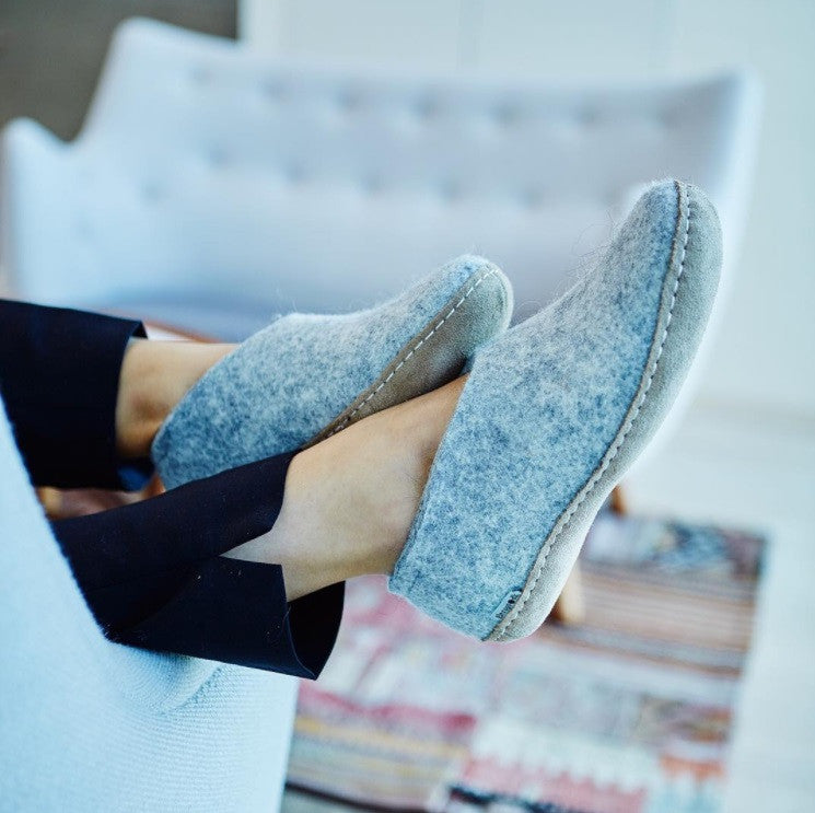 Glerups Leather Sole Shoe in Grey