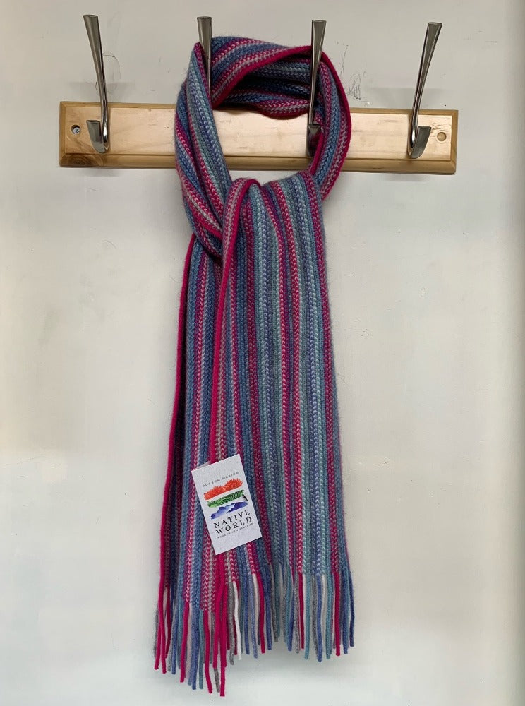 Nativeworld Multi Stripe Scarf in Peony